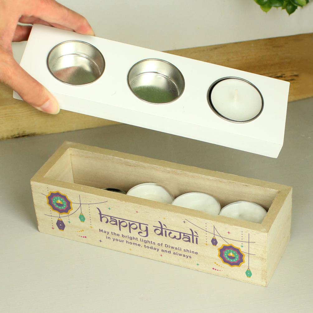 Personalised Diwali Triple Tea Light Box Extra Image 3